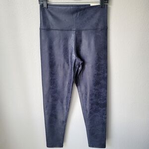 NWT Aerie OFFLINE High Rise Hugger Crackle Faux Leather Leggings, Large, Navy